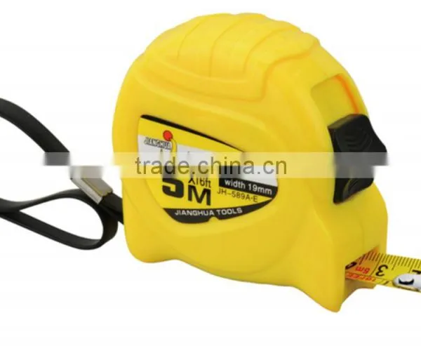 New Abs JH-89 Twice Rubber Injection Steel Measure Tape With Chrome Plated Case/5m Measuring Tapes photo-2