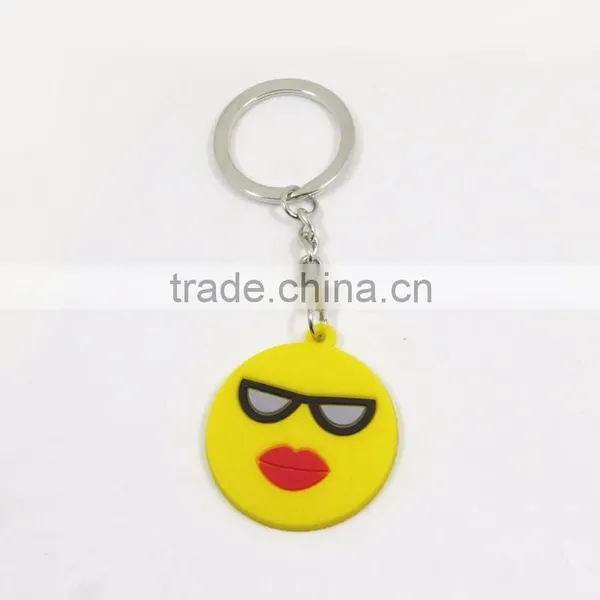 Yiwu Manre Soft Pvc/ Rubber Wholesale Promotional Funny Face Design 2d Keychain photo-2