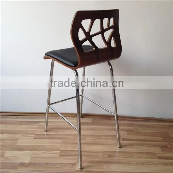 New Commercial Furniture General Use Bar Stool High Chair With Black PU Leather Upholstery photo-5