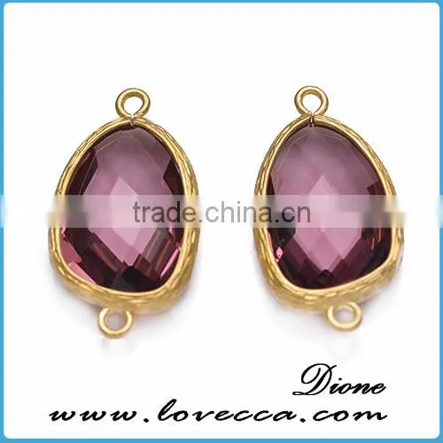 Valentine Gift Jewelry Charms Ruby Glass Pendant Drop Inlay Gold Plating Jewelry photo-4