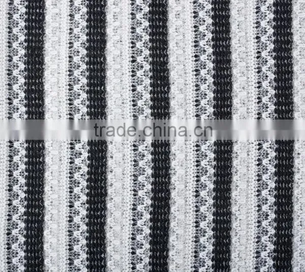 High Quality Clothing Fabric Cotton Polyester Spandex Yarn Dyed Hacci Knit Jacquard Fabric photo-3