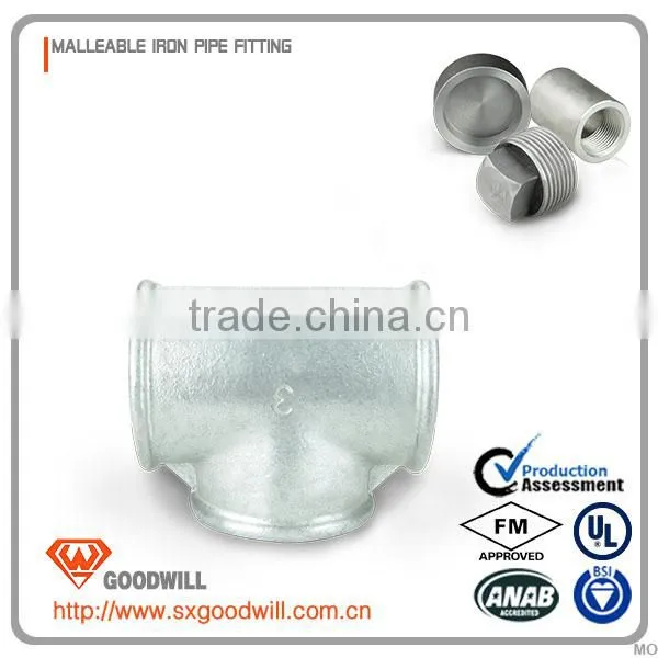Galvanized Malleable Iron Equal Diameter Tee Water Pipe Joint Plumbing Pipe Fitting photo-2