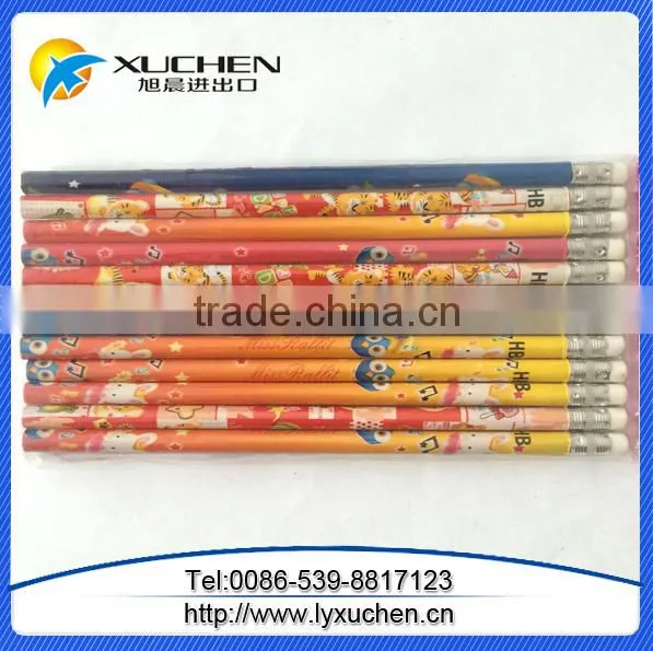 High Quality Custom Logo Printing HB Wooden Pencil With Eraser photo-5