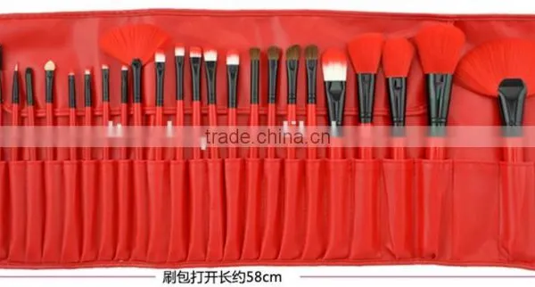 Popular Hot Selling 24 in 1 Make-Up Brush Set Red High Quality Comestic Brush With CROCO Bag For Brushes photo-6