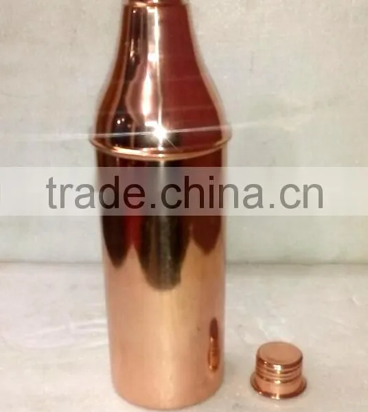 100% PURE COPPER WATER DRINKING BOTTLE , TRAVELLERS PURE COPPER DRINKING WATER BOTTLE photo-3