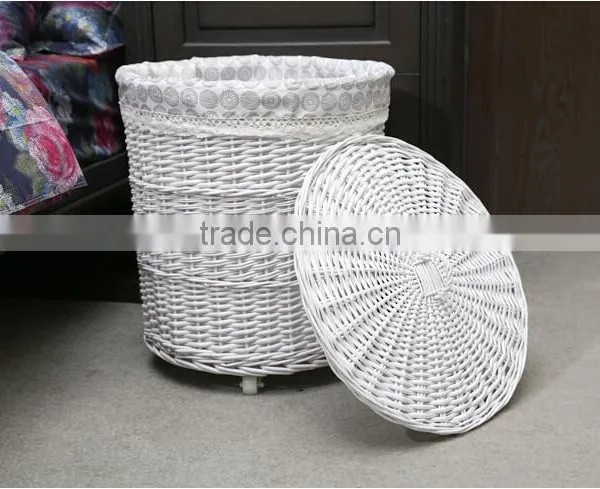 Cheap Round Willow Woven Laundry Hamper photo-3