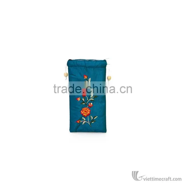 HOT SALE !!! Embroidery Handmade Glasses Bag, Brocade Withdraw Bag, Flower Pattern Handicraft in Vietnam photo-2