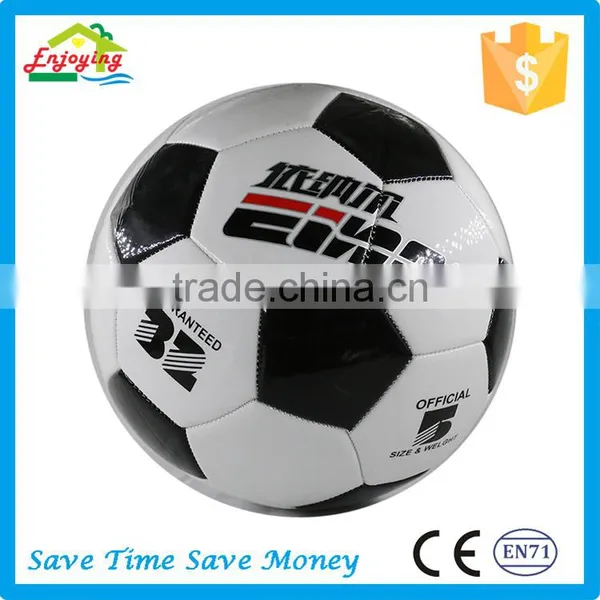 Black and White Rubber Bladder Outdoor Soccer Ball for Adults photo-5