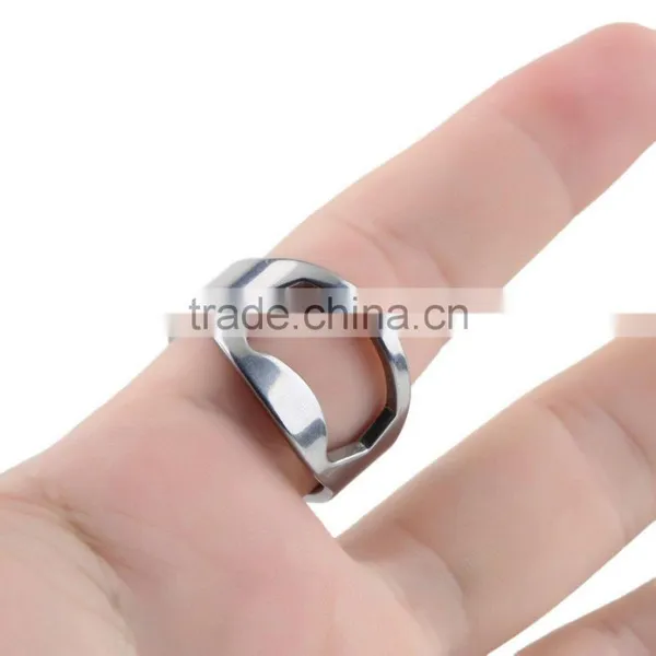 2PCs Stainless Steel Finger Ring Ring-Shape Beer Bottle Opener for Beer Bar Tool photo-4