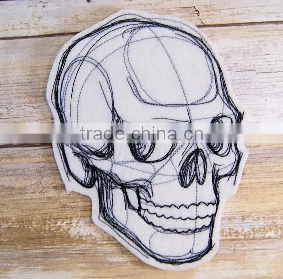 2017Customized Cool Skull Embroidery Patch, Virious Skull Embroidered Patch photo-2