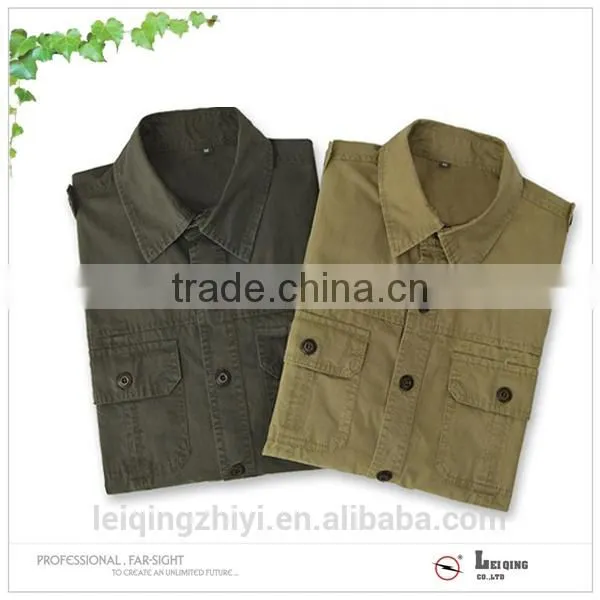 Pure Cotton Wholesale Clothing Factory Cheap Military Khaki Shirts