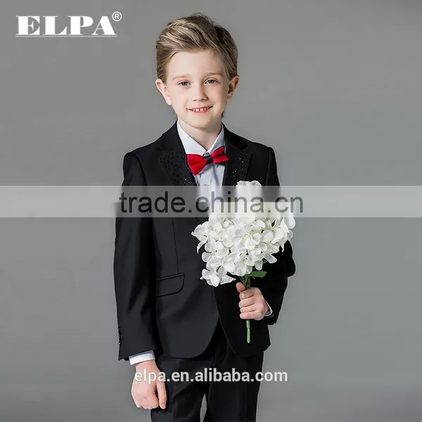 ELPA NXB0097 Slim Black Fancy 3 Piece Designer Kids Boys Suits photo-2