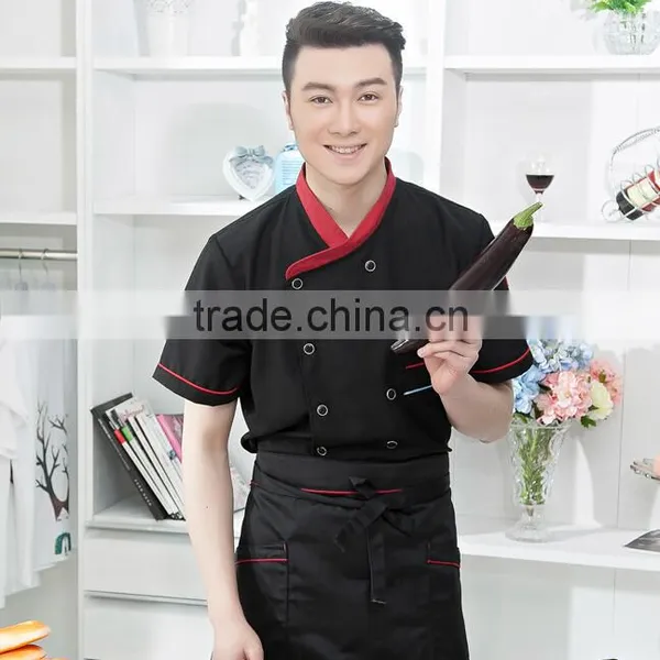 Cusomize Black OEM Design Supply Catering Uniforms,italian Restaurant Uniforms for Men Wholesale photo-4