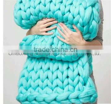 100%Poly Giant Chunky Knitted Throw Blanket