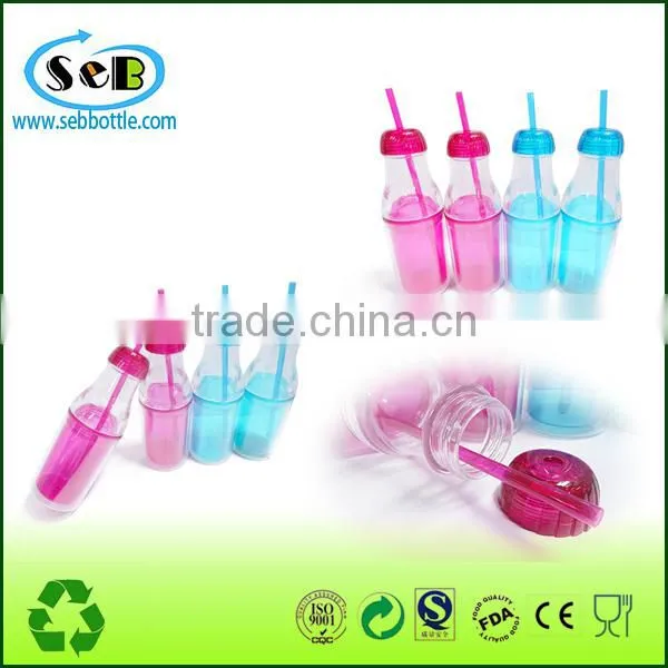 Double Wall Plastic Tumbler With Straw photo-2