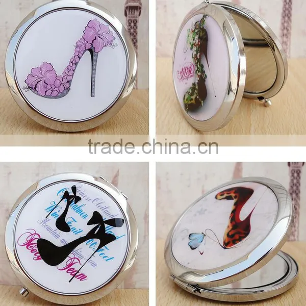 Dubaa Mother of Purple High Heel Shoes Design Double Magnifying Compact Cosmetic Makeup Hand Mirror photo-4