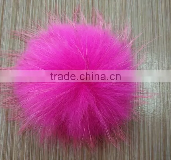 YR892 Hot Sale 12cm Diameter Colorful Raccoon Fur Ball photo-4