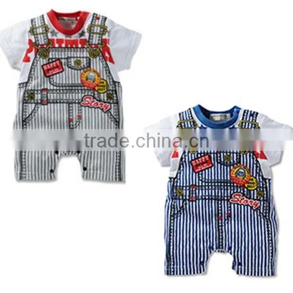 2016 Summer Short Sleeve Pure Cotton Baby Romper With Necktie photo-3