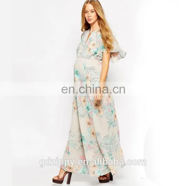 Maternity Maxi Dress Floral Maternity Dress Long photo-2