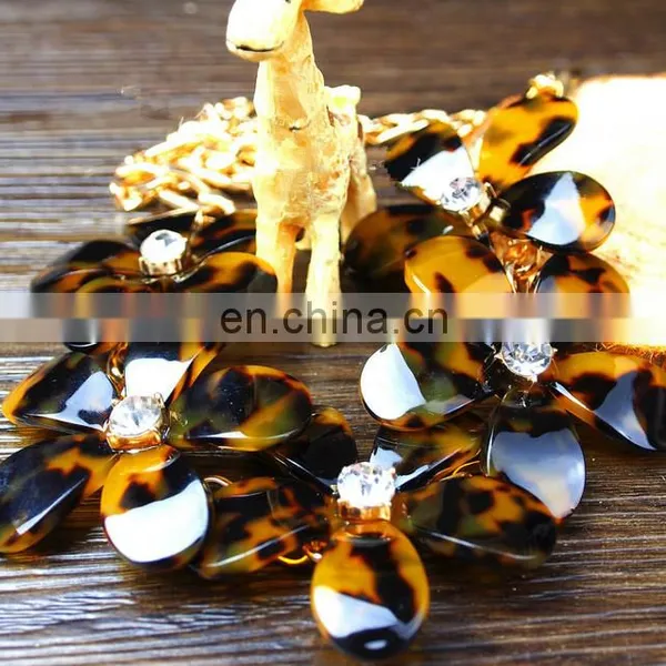 Wholesale Tortoise Shell Jewelry,tortoise Shell Resin Flower Necklace photo-5