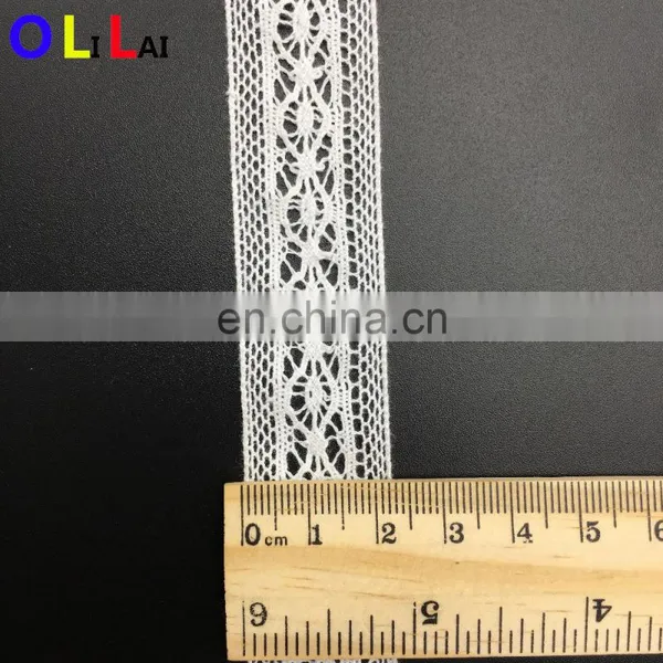 OLCT1415 2.2cm Fashion White Cotton African Tulle Lace Guipure for Ladies Dress photo-2
