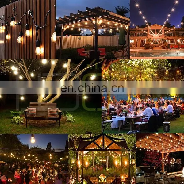 Waterproof Outdoor String Light 48FT S14 LED Bulbs E26 E27 for Holiday Garden Patio Christmas Use Fairy String Light photo-6