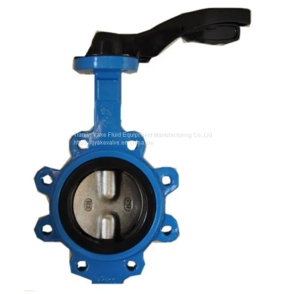 Lug Conentric SS304 Disc Butterfly Valve Lug Double Shaft Pinless Butterfly Valve With Lever