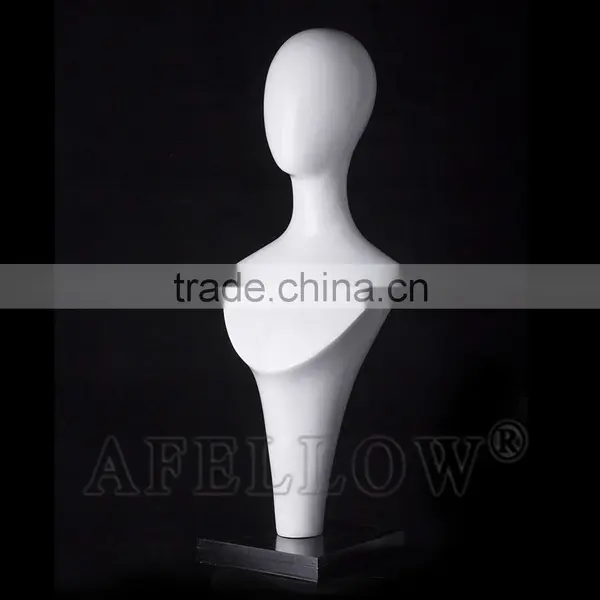 Fiberglass Egg Head Woman Mannequin,Female Head Mannequin,Cheap White Head,Dispaly Jewelry/ Hat /scarf/wig H1054 photo-2
