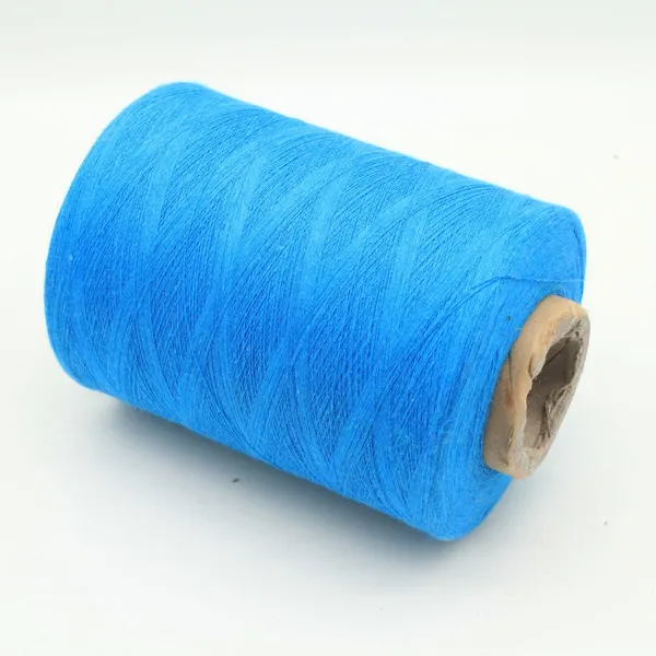 Supply Blue Color 50% Cotton 50% Polyester Ne24s/1 Colored Yarn Recycled Cotton Open-end Spinning Yarn for Denimrn photo-5