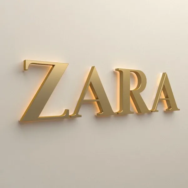 Gold Backlit Sign Store Decor Led Sign Vintage Decorative Metal Wall Letter Luminous Shop Sign