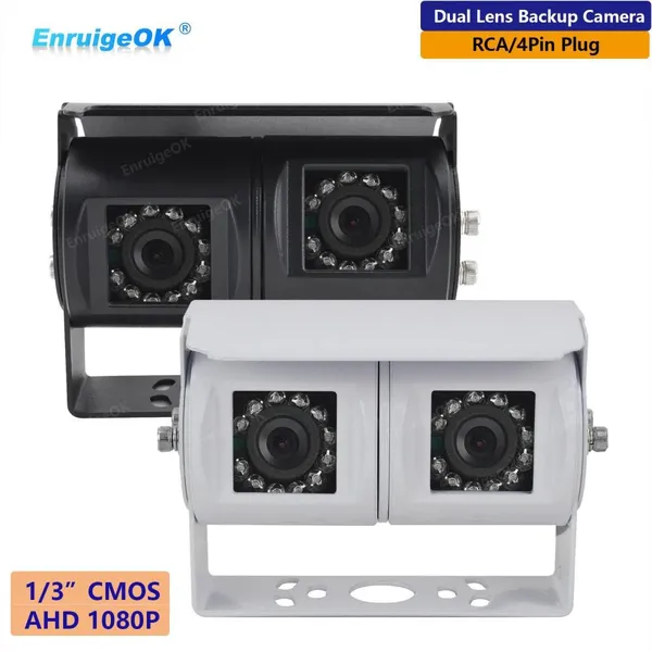 EnruigeOK Dual Lens Rear View Reversing Backup Camera for Motorhomes Bus IR Night Vision