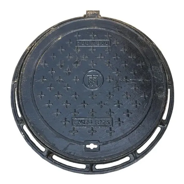 Hot Selling EN124 500*500mm 600*600mm Ductile Iron Road Waterproof Black Round Half Weight Jingdong Model 12 Manhole Cover photo-3