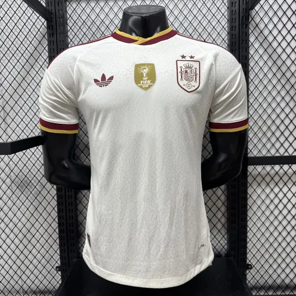 2026 Spain Away Jersey, Spain White Football Kit, Spain Player Version Football Jersey