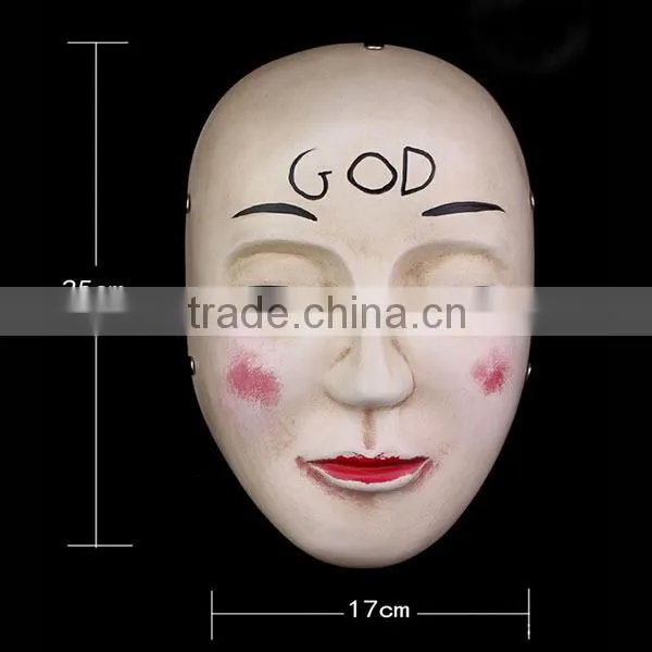 Latest The Purge Mask GOD Movie Theme Vigilandia Props Masquerade Scary Horror Killer Resin Halloween Carnival Mask 2015 photo-6