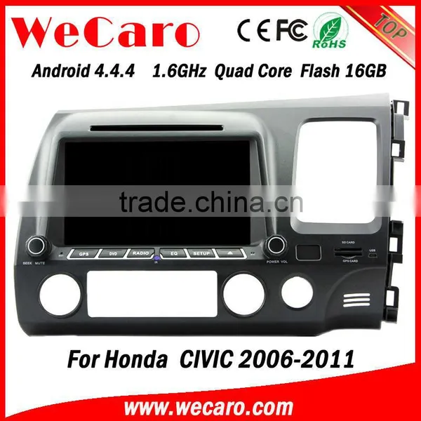 Wecaro Android 4.4.4 Car Dvd Direct Factory for Civic Double Din Steering Wheel Control Right Hand Drive 2006 - 2011 photo-6