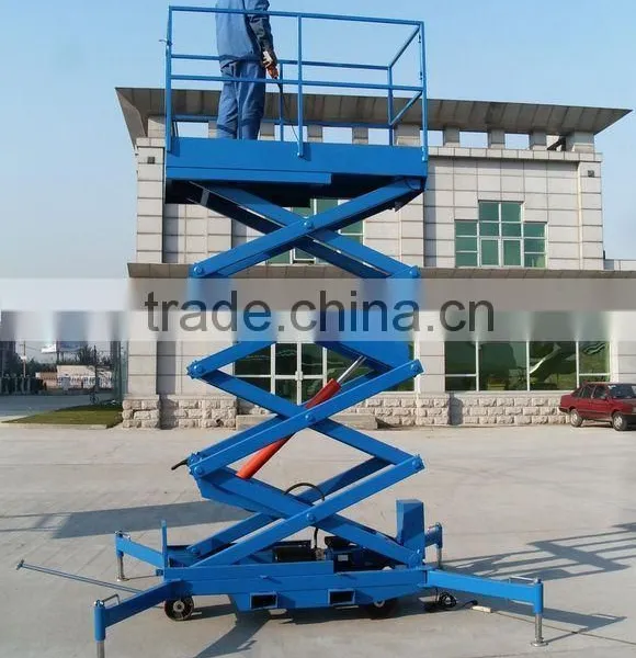 8m 500kg Excellent Quality Four Wheel Mobile Scissor Lift Platform photo-3