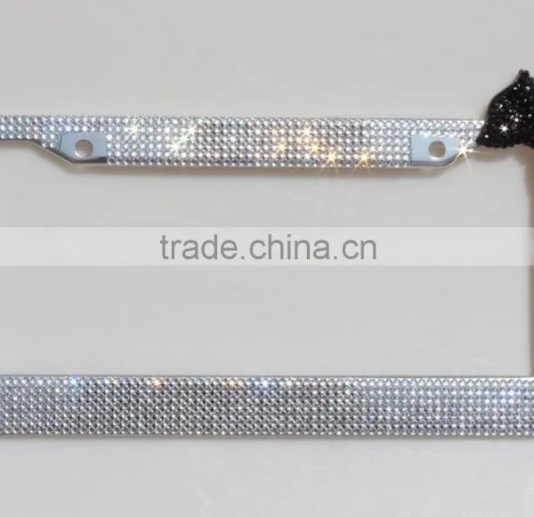 Crystal Rhinestone License Plate Frame With Custom Logo photo-6