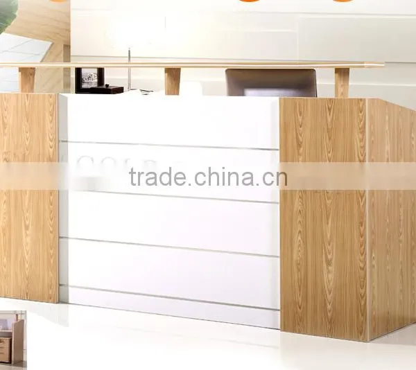 Modern Wood Half Round Glass Top Reception Desk (SZ-RT007) photo-6