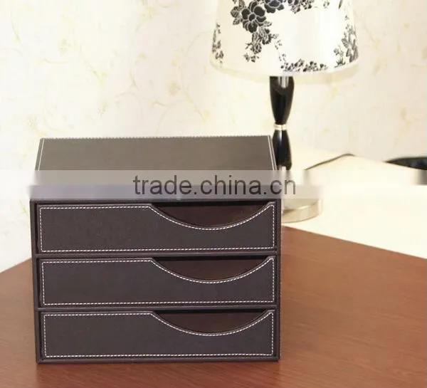 Home & Office Stationery ,hot Sell Pu Faux Leather 4 Drawer Sorter Desk Orgainser photo-6