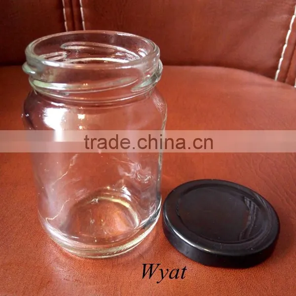 Cheap Round 150ml 5oz Fruit Jam Glass Jelly Jars With Black Lids Quality Choice photo-2