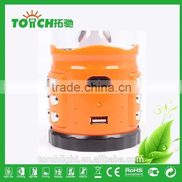 Yellow Solar Lantern Camping Light for Outdoor Camping Strong Light LED Lantern Lamp for ABS Plastic Rechargeable Camp photo-2