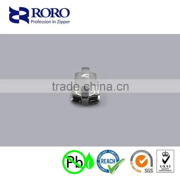 RORO151425 #10 White Gold Metal Elephant Nose Single Slider for Bags