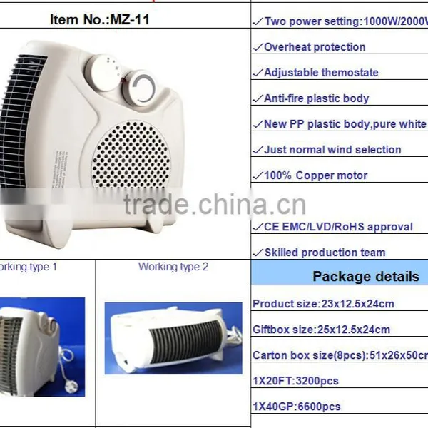 2015 NEW PRODUCT Fan Heater Electrical Heater Electric 220-240V Plastic Body Material Fan Heater photo-4