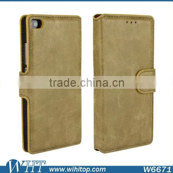 2015 Matte Retro Leather Case for Huawei P8 With Business Card Slot photo-3