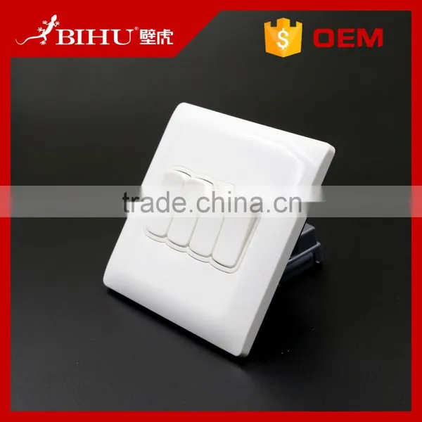 BIHU White PC 4 Gang 1 Way or 2 Way Bed Control Wall Switch and Socket photo-3