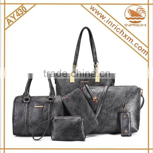 Famous Brands Ladies Handbags 2016 Elegant Female 6 in 1set Women's PU Leather photo-4