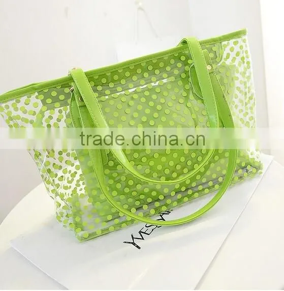 Fashion and Durable Hot Green Wave TPU Tote Bag for Wholesale photo-6