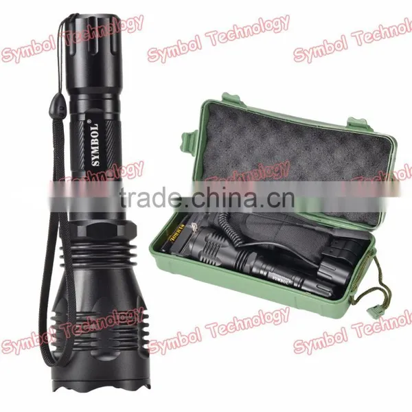 Symbol High Quality Aluminum Rechargeable LED Flashlight Portable Led Torch photo-5
