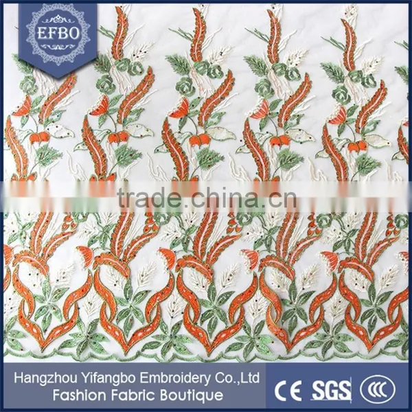 Best Sale Orange Lace Embroidery Fabric/stones Tulle Lace French Net Lace for Bridal Dress photo-6