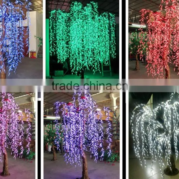 New Arrival Large Outdoor White Artificial Led Lighted Christmas Weeping Willow Tree photo-5
